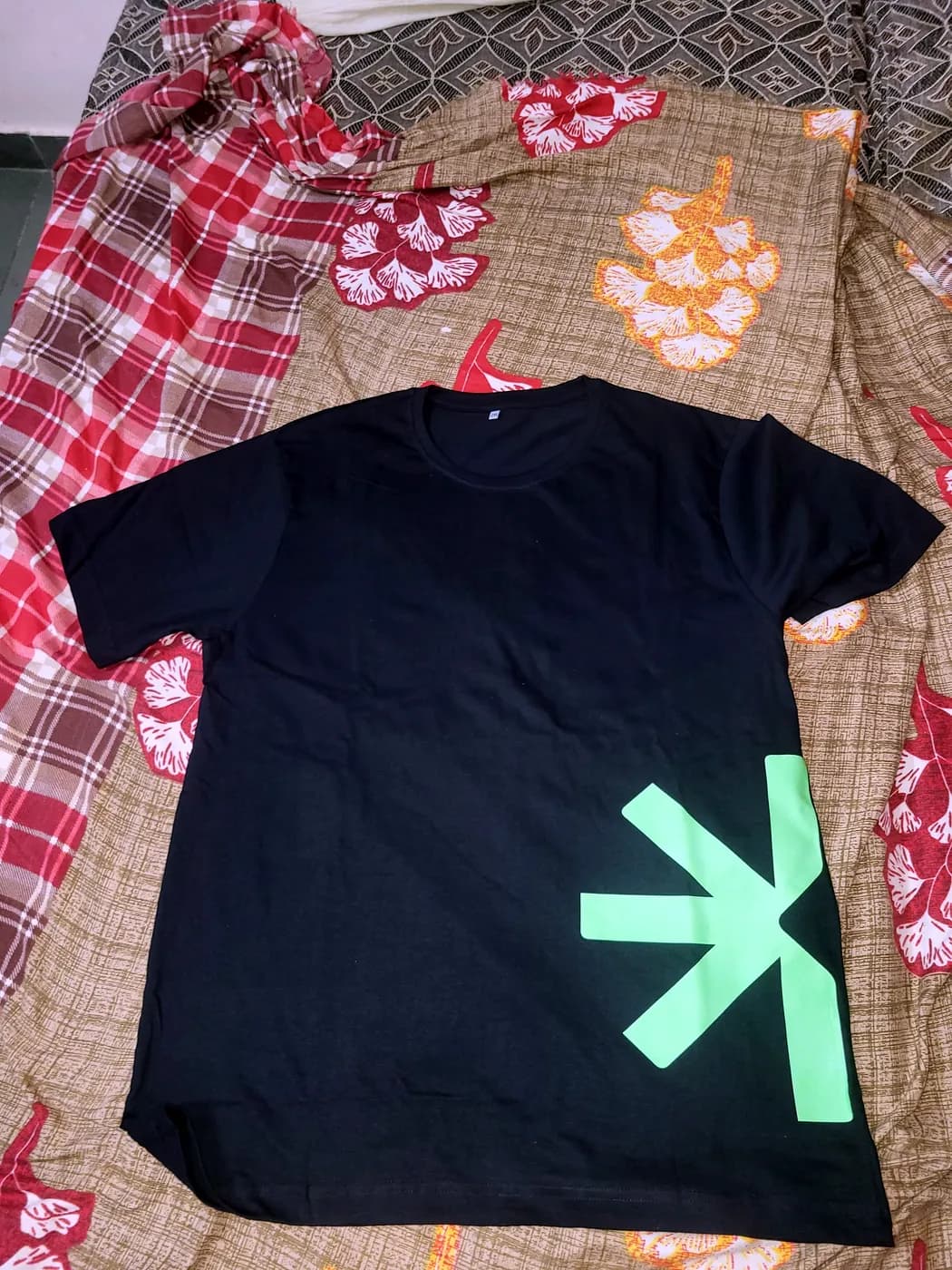 Glow-green graphic tee