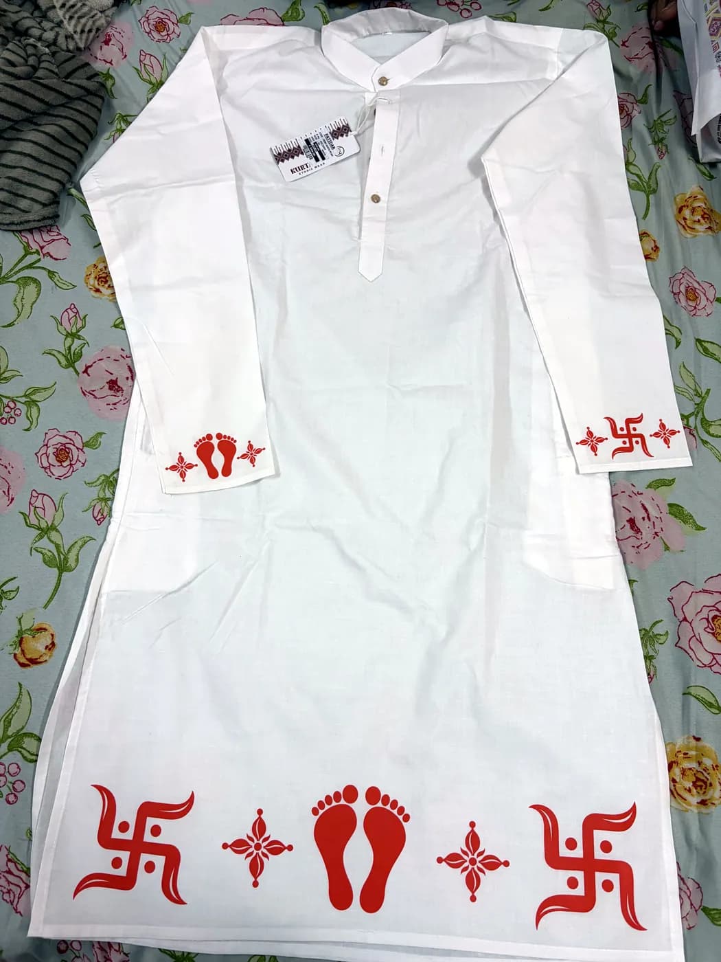 Ceremony kurta — footprint motifs